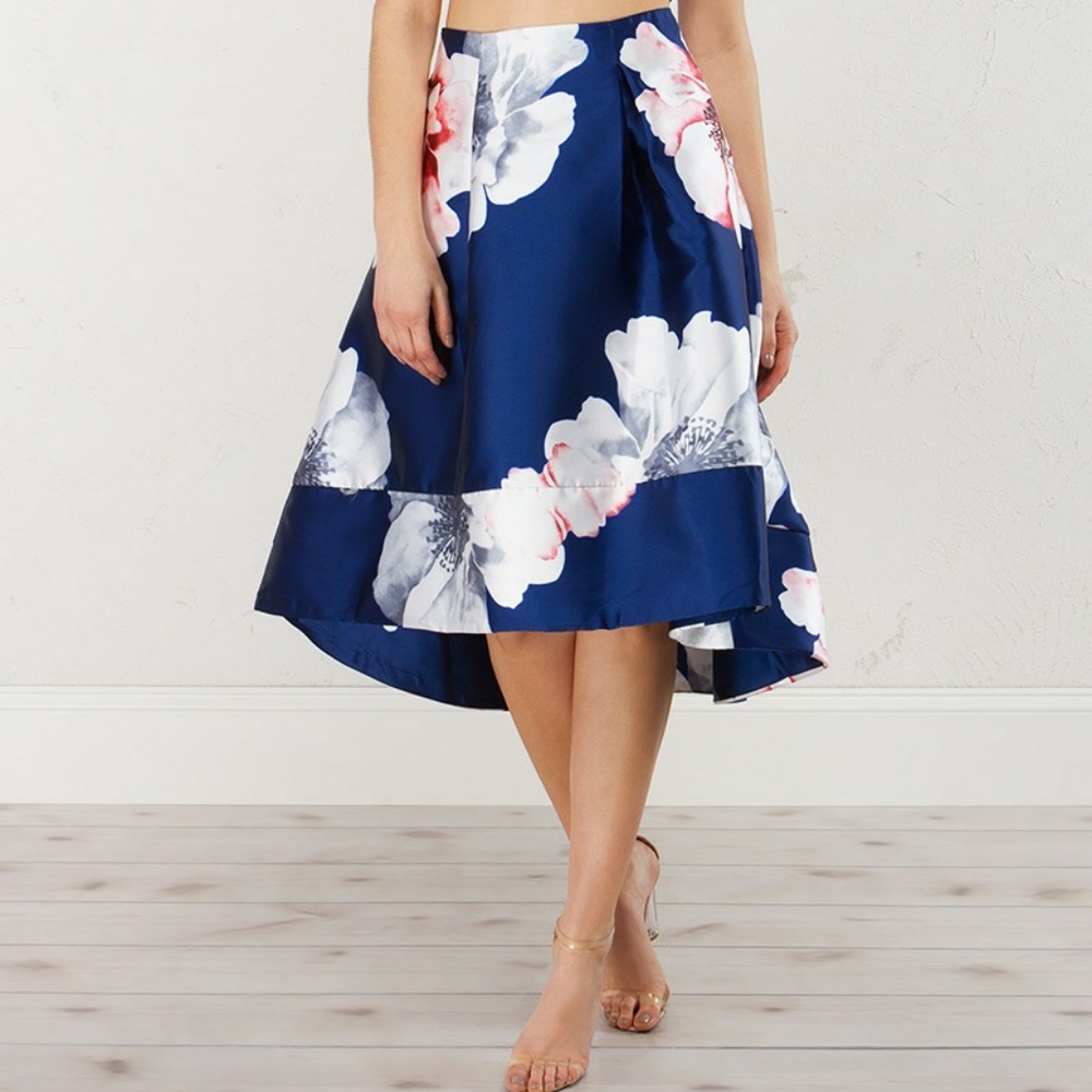 AKIRA | Blue Floral Southern California Skirt